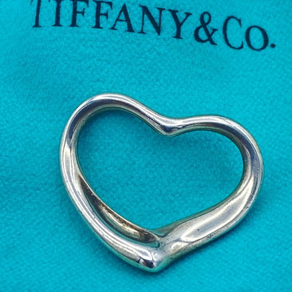 Tiffany & Co Sterling Sliver Elsa Peretti Open Heart Pendant - Picture 1 of 7